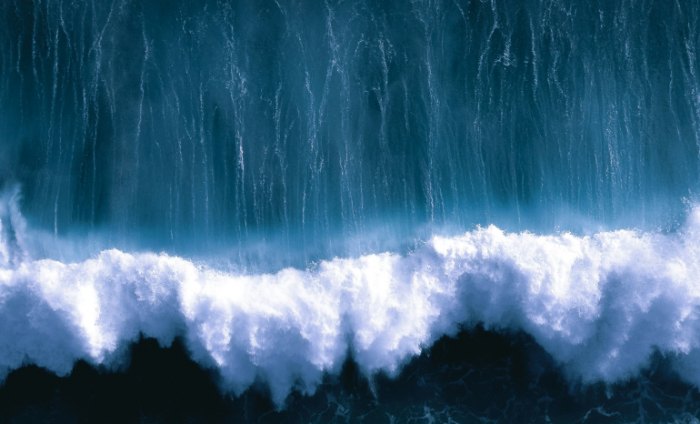 An aerial image of a big wave.